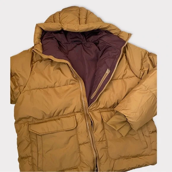 Men’s Brown Short Puffer Hoodie Jacket S NWT - All in Motion - Picture 11 of 12
